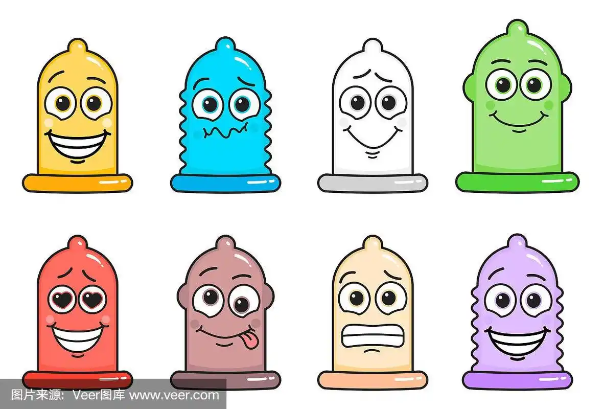 矢量避孕套字符表情包