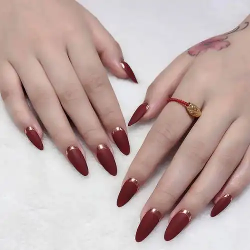 美甲欧美风尖形甲超显手长