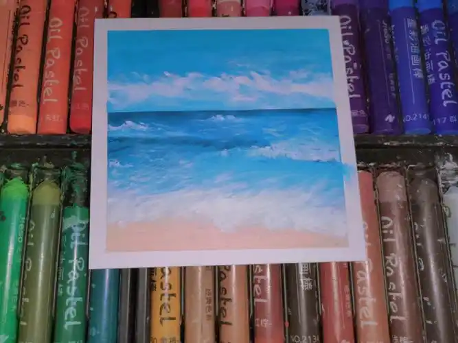 油画棒画大海