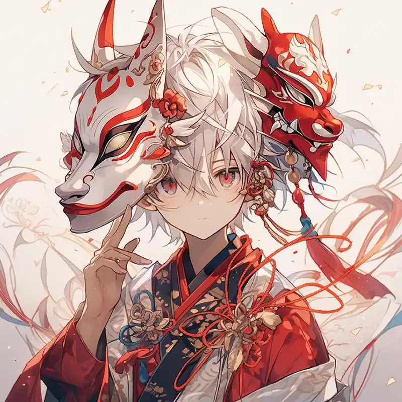 动漫头像和壁纸# 狐狸面具男生专属头像,等待你来领取哦!