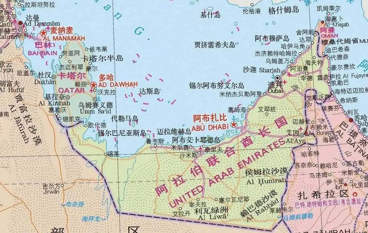 阿拉伯联合酋长国地图