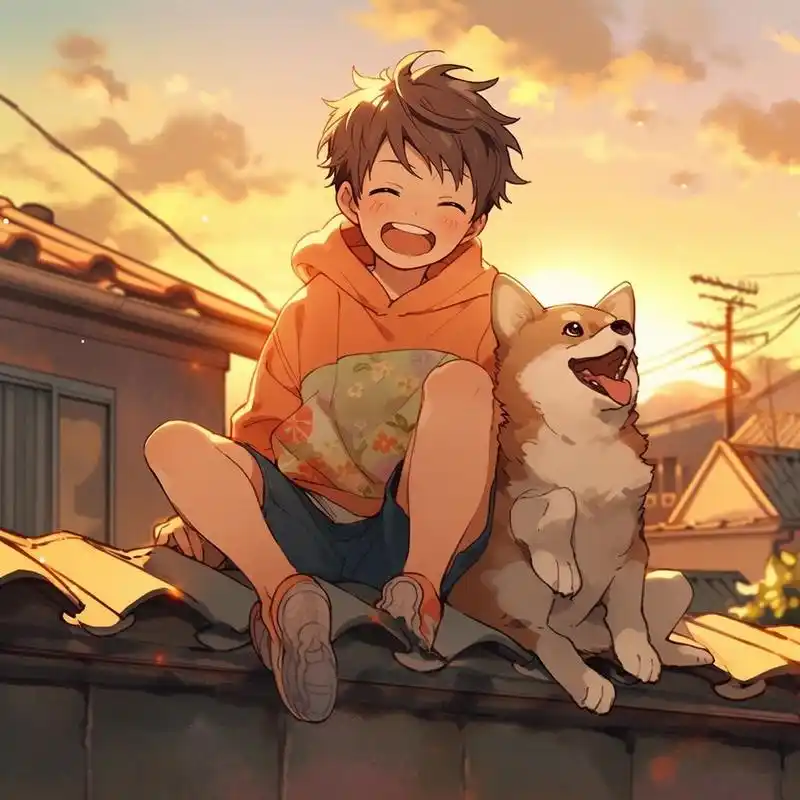 男孩和狗狗98丨治愈系漫画丨男生头像