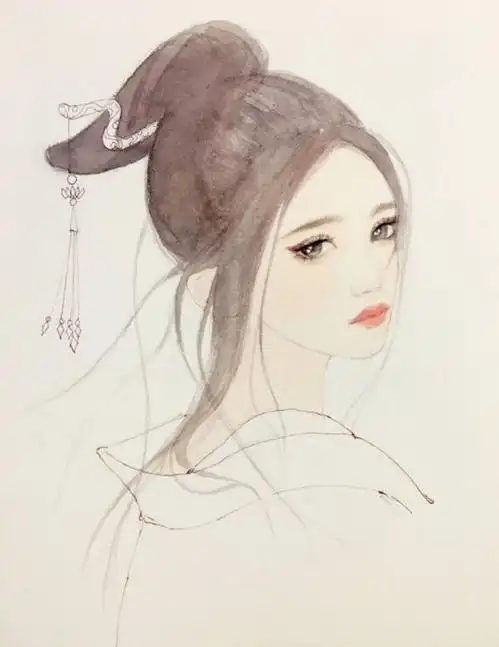 水彩人物古风女子水彩手绘教程