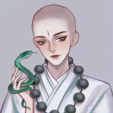 手绘情侣头像小青青蛇法海