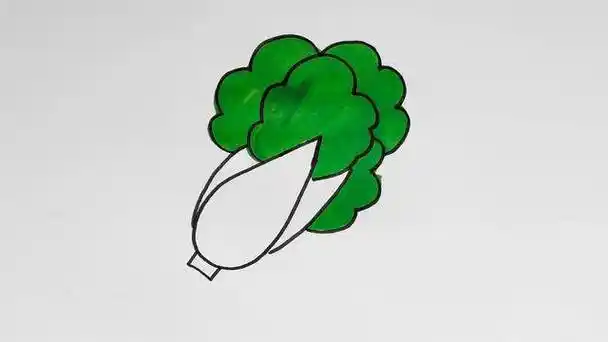 儿童简笔画,大白菜!做个爱吃菜的好宝宝!