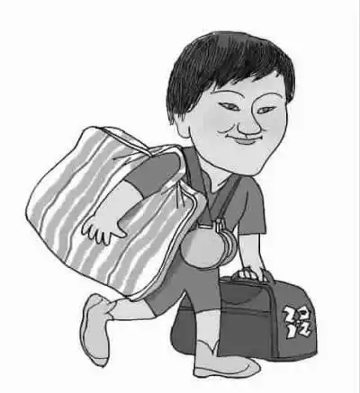 背蛇皮袋的奥运冠军