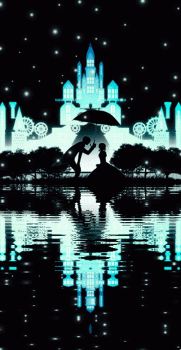 夜晚河水星星灯光gif动图_动态图_表情包下载_soogif