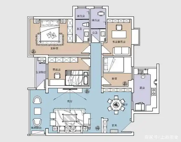 134平米简欧风格,客厅电视背景墙用瓷砖,也能达到大理石的效果
