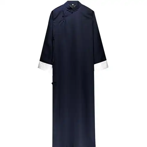 中国风中长款斜襟民国明制立领长衫男女相声大褂长袍马褂男伴郎服