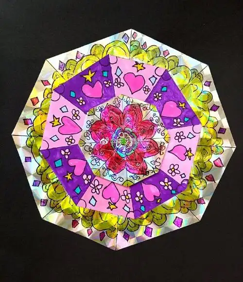 少儿美术超话创意儿童画超话少儿美术教程参考超话《万花筒》适合大班