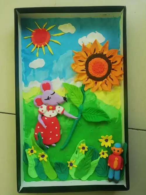 粘土制作海底画