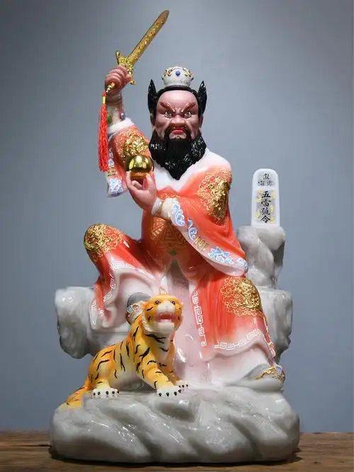 益心阁 张天师神像极彩汉白玉佛像龙虎山张道陵天师府摆件供奉家用 16