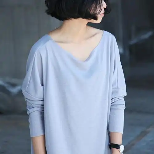 八觉  加重热爱 春夏肌理感落肩袖宽松露肩 初剪t恤