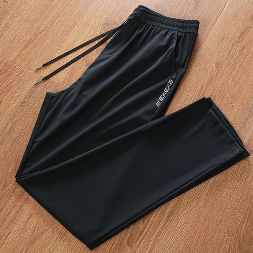 定制大弹力冰丝夏季男速干透气休闲裤运动直筒长裤潮