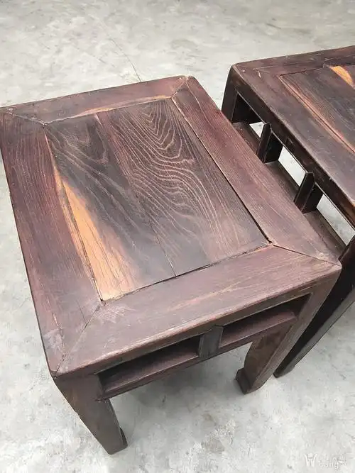 南通老柞榛方凳已经整理过一对