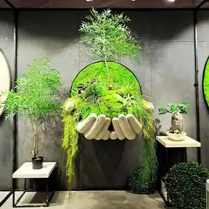 仿真植物装饰大型室内造景假花森系简约风绿植南天竹假树景观定制