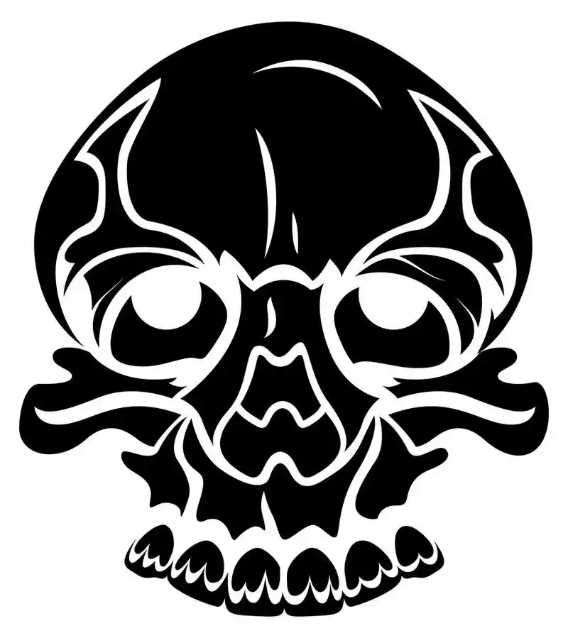 部落的头骨,绘画艺术的部落纹身风格骷髅矢量图