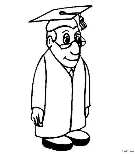 博士简笔画卡通可爱q版女博士简笔画教程图片博士毕业生简笔画图片