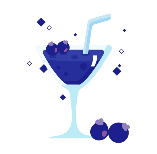 处暑来临冰镇蓝莓饮料矢量元素