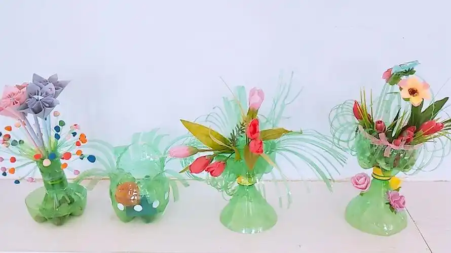 饮料瓶制作花篮