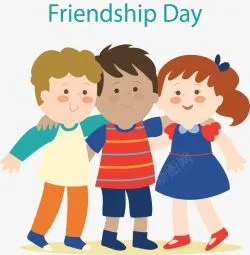 三个好朋友友谊日矢量图