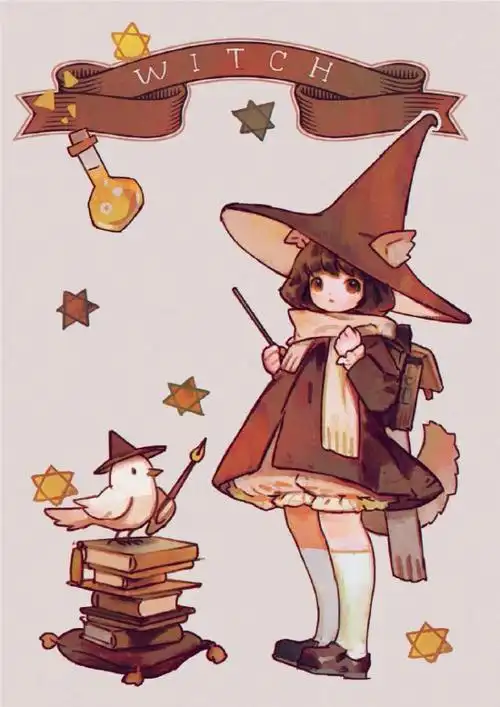 听说万圣节快到了,分享一组超可爱的小女巫吧!