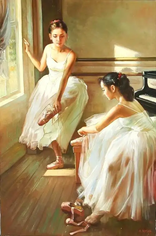 俄罗斯当代画家alexanderakopov画笔下的芭蕾舞演员