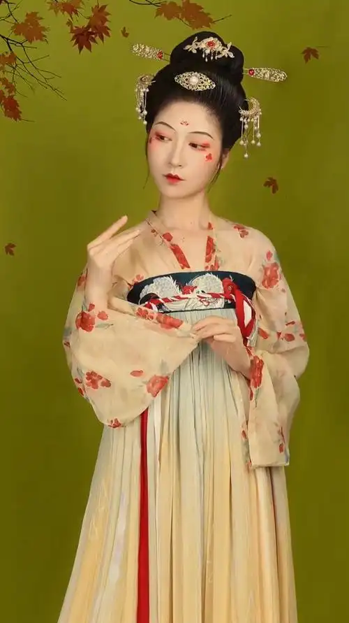 唐朝妆容分享唐妆造型:花若兮梦若卿,心倚迄情倚伊