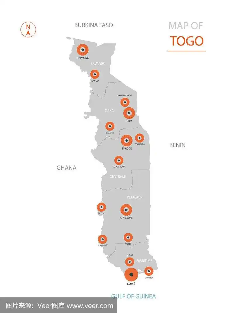 多哥地图与行政区划