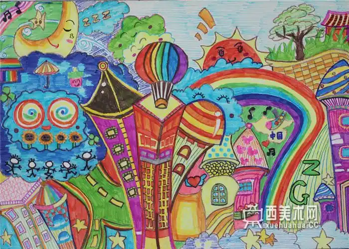 儿童科幻画《太空里的城市》赏析