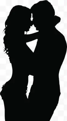 矢量黑色接吻情侣剪影图片免费下载-矢量黑色接吻情侣剪影素材-矢量