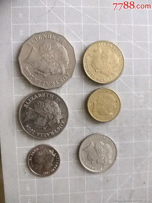 外国硬币澳大利亚老年版一套满五十元包邮