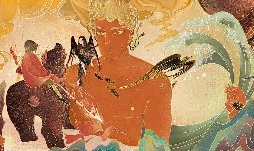 上古神话《蚩尤》长卷插画