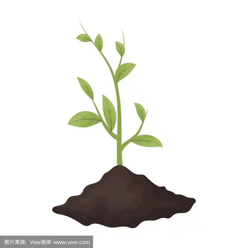 芽图标在卡通风格孤立的白色背景.生物和生态符号股票矢量插图.