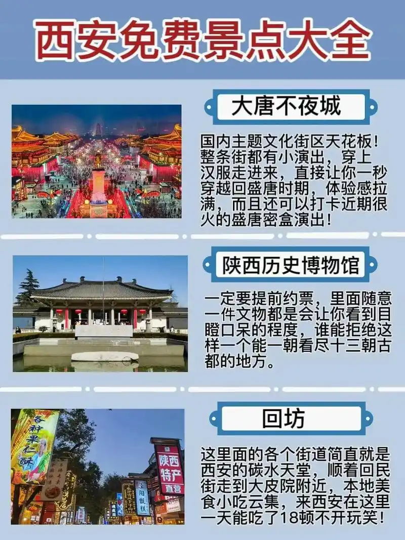 西安免费景点大全.