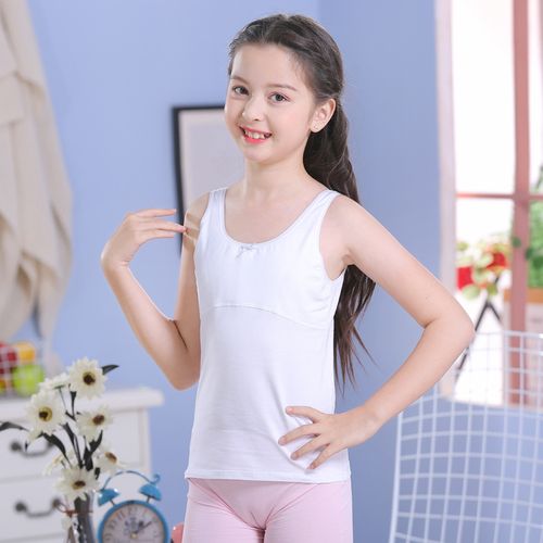 女童内衣少女发育期小背心长款女大童小学生女孩儿童文胸纯棉抹胸