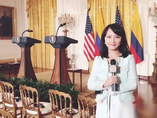 这位美女记者就是凤凰卫视的王冰汝她也是一位漂亮的四川妹子