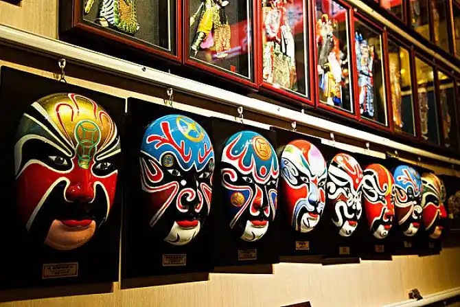 山西平遥古城中的晋剧脸谱