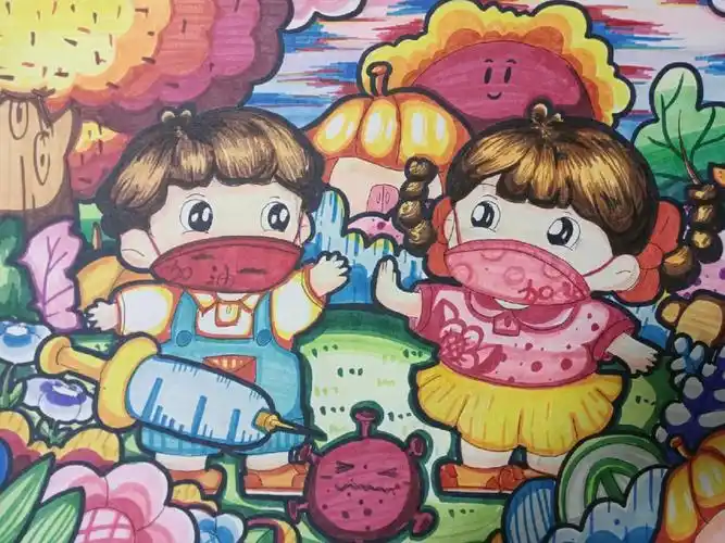 儿童画疫情防控合集