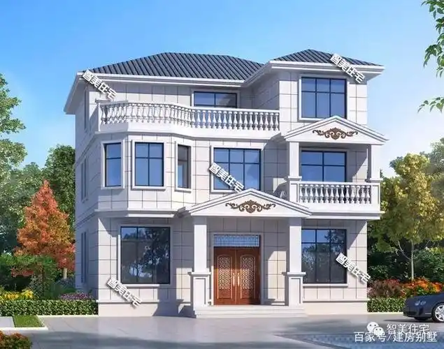 开间尺寸11.8米,带八角窗设计的小洋房,它就是一栋完美住宅