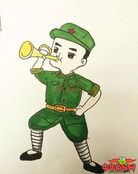 卡通小红军眼睛简笔画画简笔画红军 第1页闪闪的红星简笔画儿童画红军