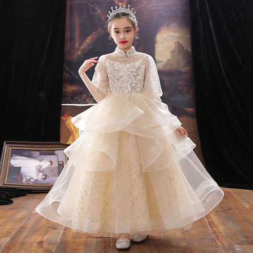 女童生日公主裙小女孩花童婚纱儿童主持人礼服钢琴演出服高端夏季