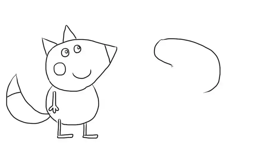 小猪佩奇和她的朋友们狐狸弗雷迪儿童卡通简笔画