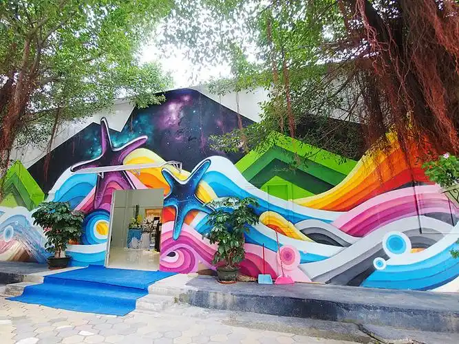 珠海涂鸦雾点原创涂鸦售楼部外墙涂鸦