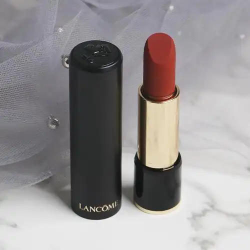 lancome兰蔻菁纯雾面哑光唇膏口红保湿滋润196胡萝卜色口红