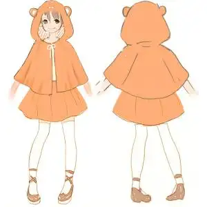 干物妹 小埋可爱卖萌 七分袖斗篷外套 动漫衣服 套装裙子