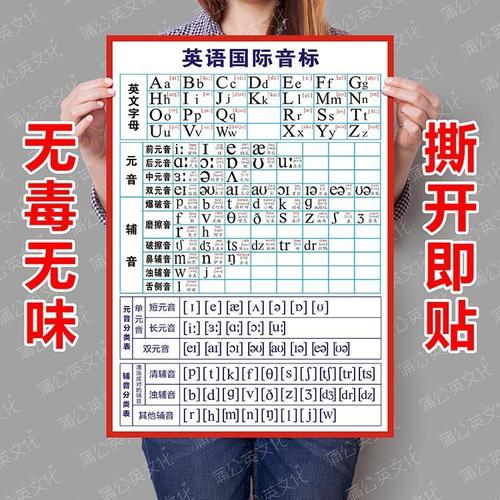 英语国际音标发音表对照表儿童幼儿启蒙教育墙贴画学习挂图海报