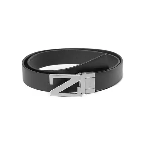 杰尼亚zegna男士牛皮z字扣头可裁剪双面旋转皮带腰带lhbovb027az