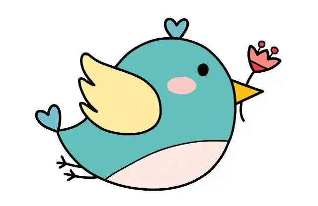 彩色小鸟简笔画简单步骤图片教程