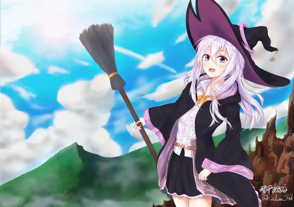 魔女之旅:轻小说改编日漫的插画作品,主角画得很可爱